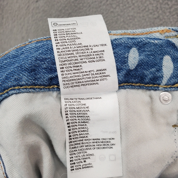 H&M x Smiley Relaxed Fit Jeans Womens Size 29 Light Wash - Picture 9 of 11